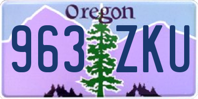 OR license plate 963ZKU