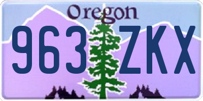 OR license plate 963ZKX