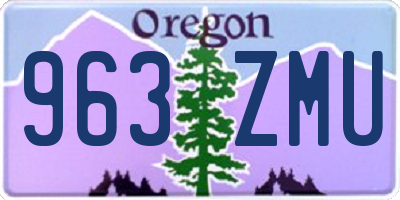 OR license plate 963ZMU