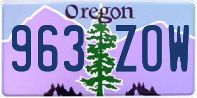 OR license plate 963ZOW