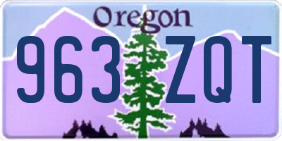 OR license plate 963ZQT