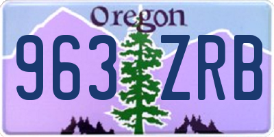 OR license plate 963ZRB