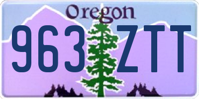 OR license plate 963ZTT