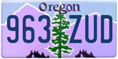 OR license plate 963ZUD