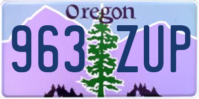 OR license plate 963ZUP