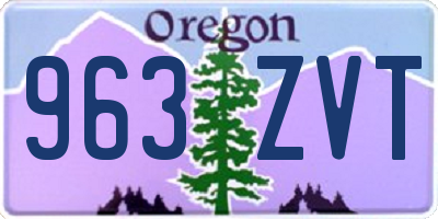 OR license plate 963ZVT