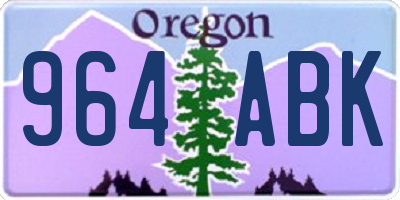 OR license plate 964ABK