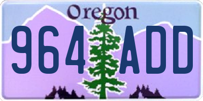 OR license plate 964ADD