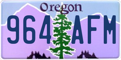 OR license plate 964AFM