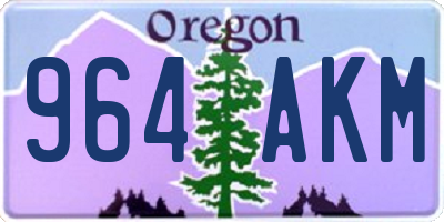 OR license plate 964AKM