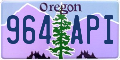 OR license plate 964API