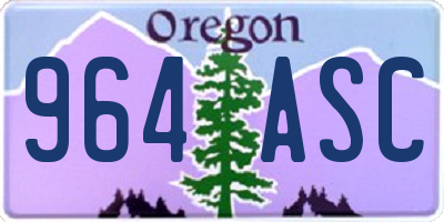 OR license plate 964ASC