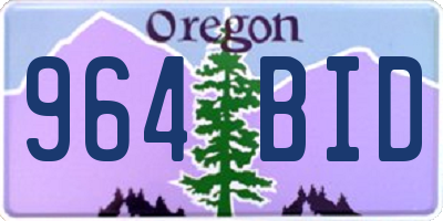 OR license plate 964BID