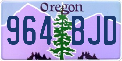 OR license plate 964BJD