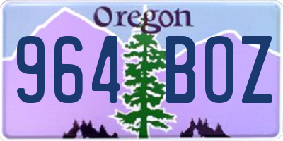 OR license plate 964BOZ