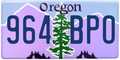 OR license plate 964BPO