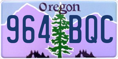 OR license plate 964BQC