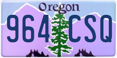 OR license plate 964CSQ