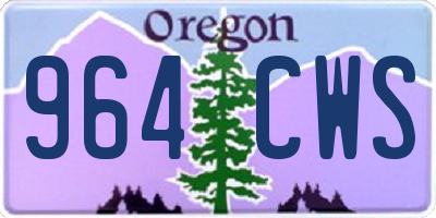 OR license plate 964CWS
