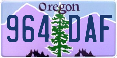 OR license plate 964DAF