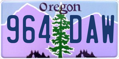 OR license plate 964DAW