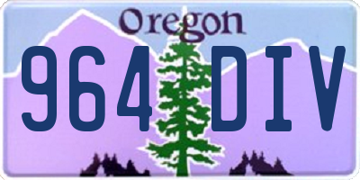 OR license plate 964DIV