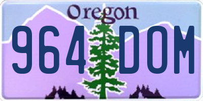 OR license plate 964DOM