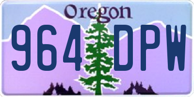 OR license plate 964DPW