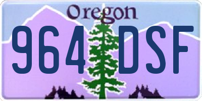 OR license plate 964DSF