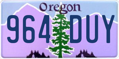 OR license plate 964DUY