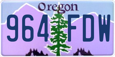 OR license plate 964FDW