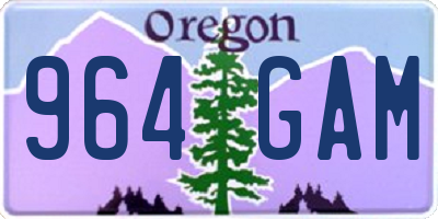 OR license plate 964GAM