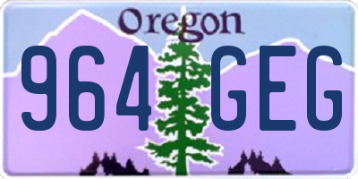 OR license plate 964GEG
