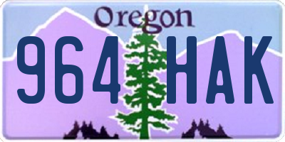 OR license plate 964HAK
