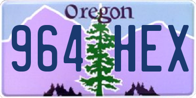 OR license plate 964HEX