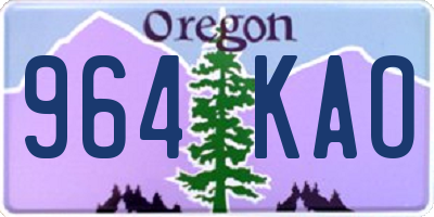 OR license plate 964KAO