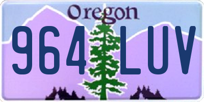 OR license plate 964LUV