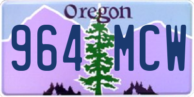 OR license plate 964MCW