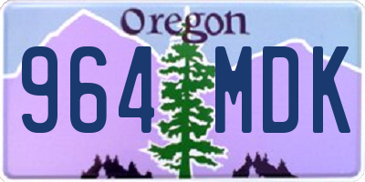 OR license plate 964MDK