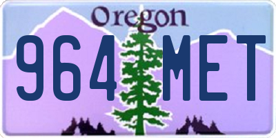 OR license plate 964MET