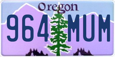 OR license plate 964MUM