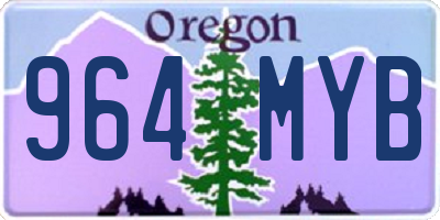 OR license plate 964MYB