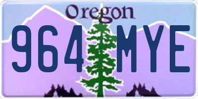 OR license plate 964MYE