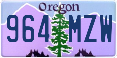 OR license plate 964MZW