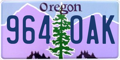 OR license plate 964OAK
