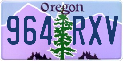OR license plate 964RXV