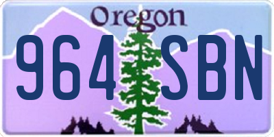 OR license plate 964SBN