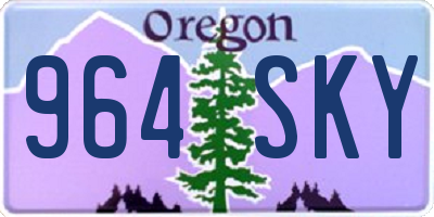 OR license plate 964SKY