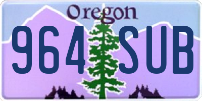 OR license plate 964SUB