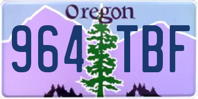 OR license plate 964TBF